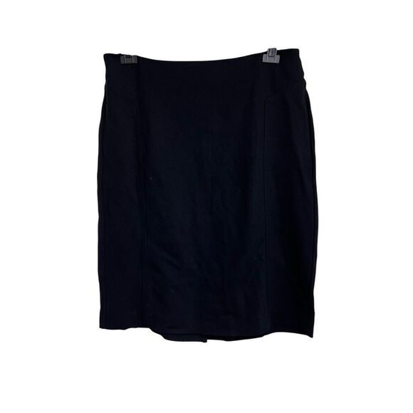 Talbots Skirt Womens Size 14W Black Pencil Stretch Knit Rayon Zip Back Casual - Picture 1 of 7